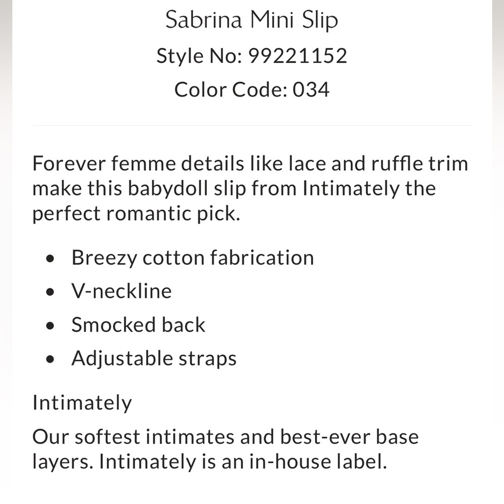 FREE PEOPLE INTIMATELY SABRINA MINI SLIP NIGHTY in Lime Cream NWT sz XS, S - Picture 7 of 7